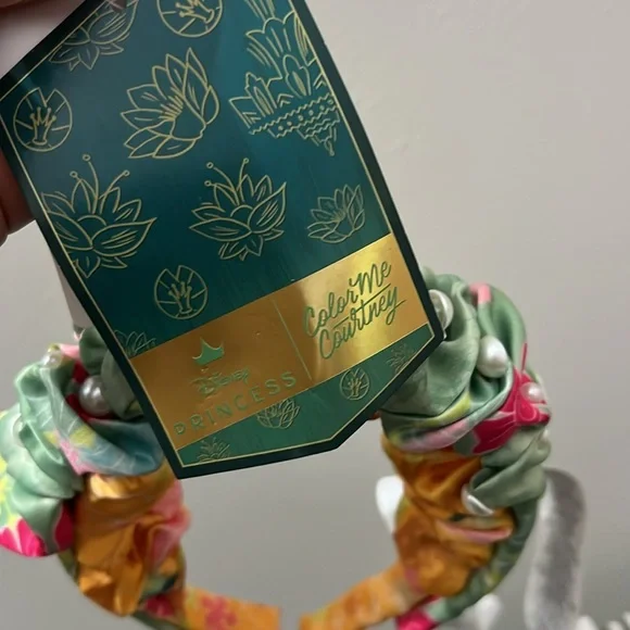 •nwt Disney Princess girls headbands two pack green yellow faux pearls stretch - Picture 7 of 7